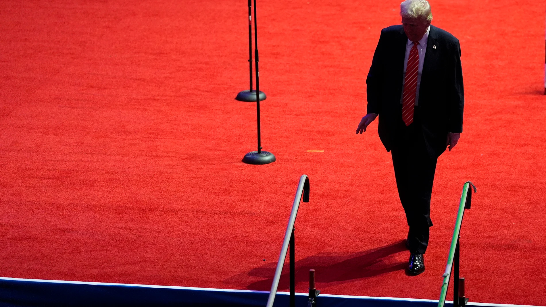 President-elect Donald Trump departs a rally ahead of the 60th Presidential Inauguration, Sunday, Jan. 19, 2025, in Washington. (AP Photo/Alex Brandon)
