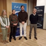 De izquierda a derecha, Ana Núñez, directora de Cluster FaCyL; Mari Paz Robina, presidenta de Cluster FaCyL y directora general de Michelin España-Portugal; Pablo González Ruiz de la Torre, CEO de Trivu y Álvaro Arroyo, vicepresidente de FaCyL y director de Relaciones Institucionales de IVECO
