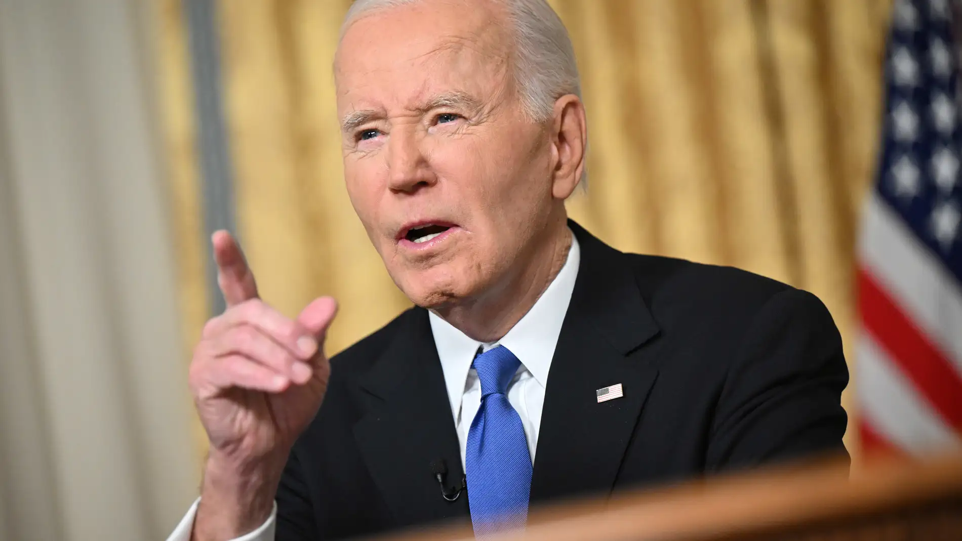 January 15, 2025, Washington, District Of Columbia, USA: United States President Joe Biden delivers his farewell address to the nation from the Oval Office of the White House in Washington, DC, on January 15, 2025 Europa Press/Contacto/Mandel Ngan - Pool via CNP 15/01/2025 ONLY FOR USE IN SPAIN
