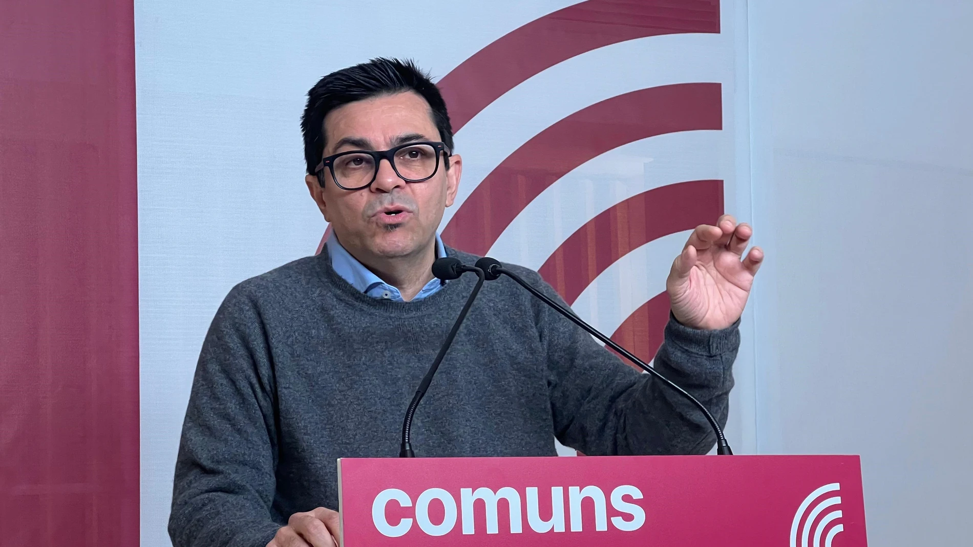 El portavoz y diputado de los Comuns en el Parlament Gerardo Pisarello, en una rueda de prensa en la sede de la formación EUROPA PRESS 20/01/2025
