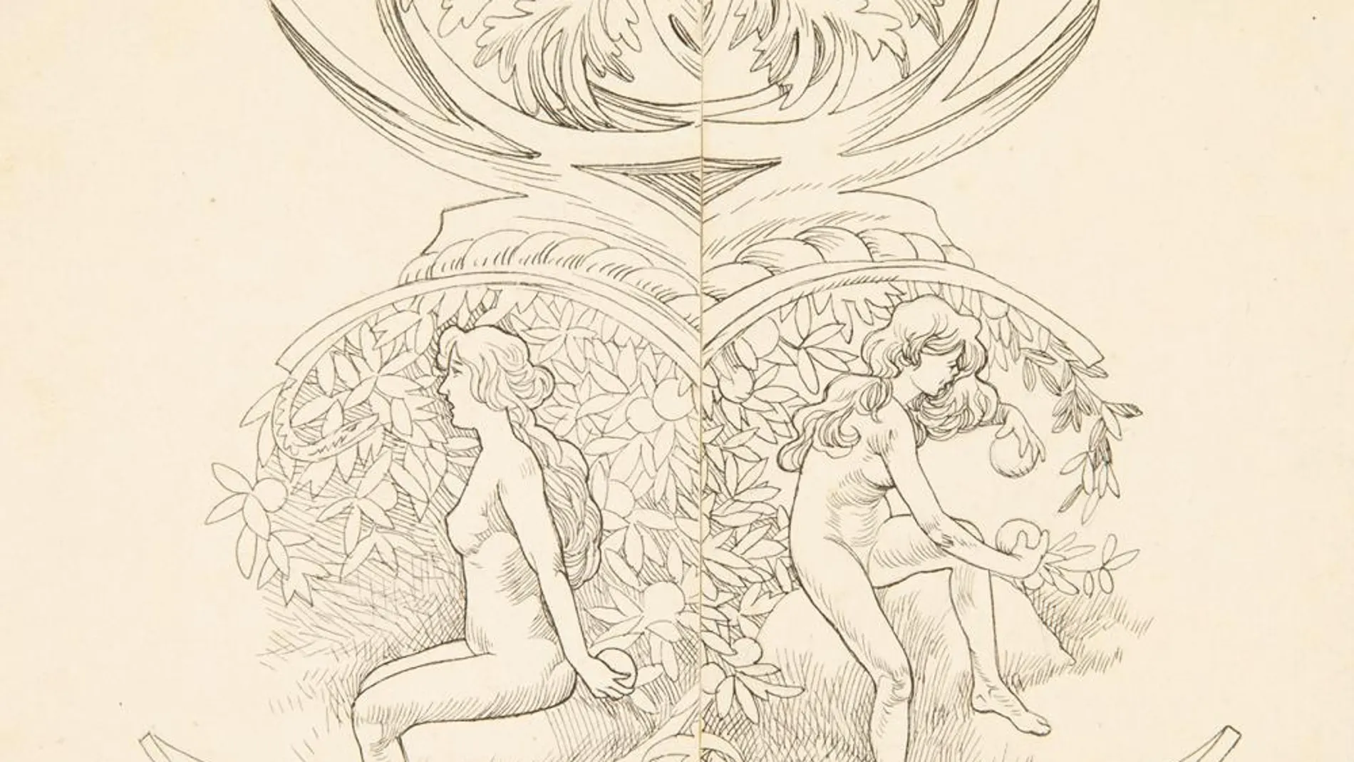 Un dibujo original de Alexandre de Riquer