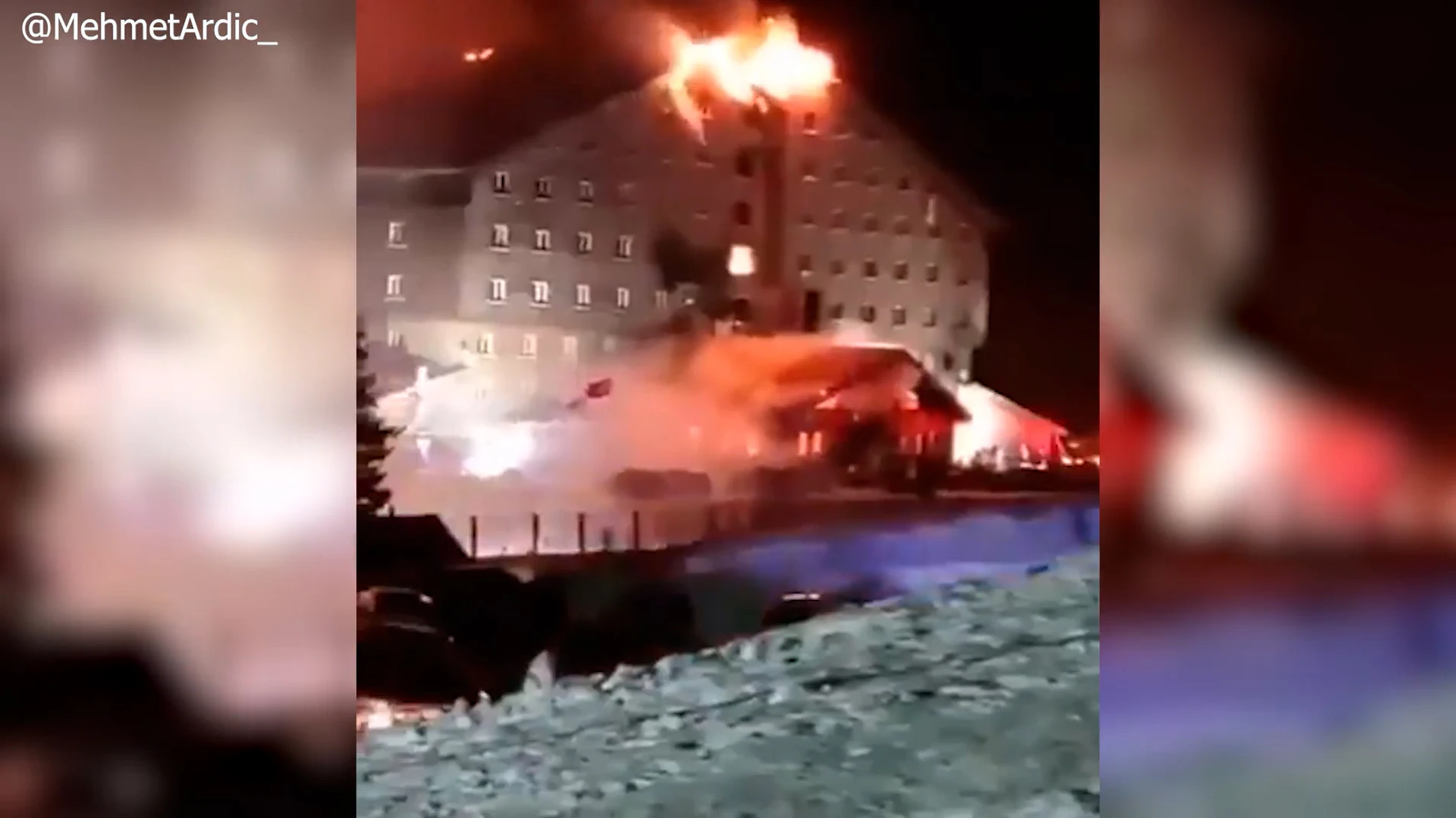 Incendio en un hotel en una estación de esquí de Kartalkaya, cerca de Bolu, en el norte de Turquía