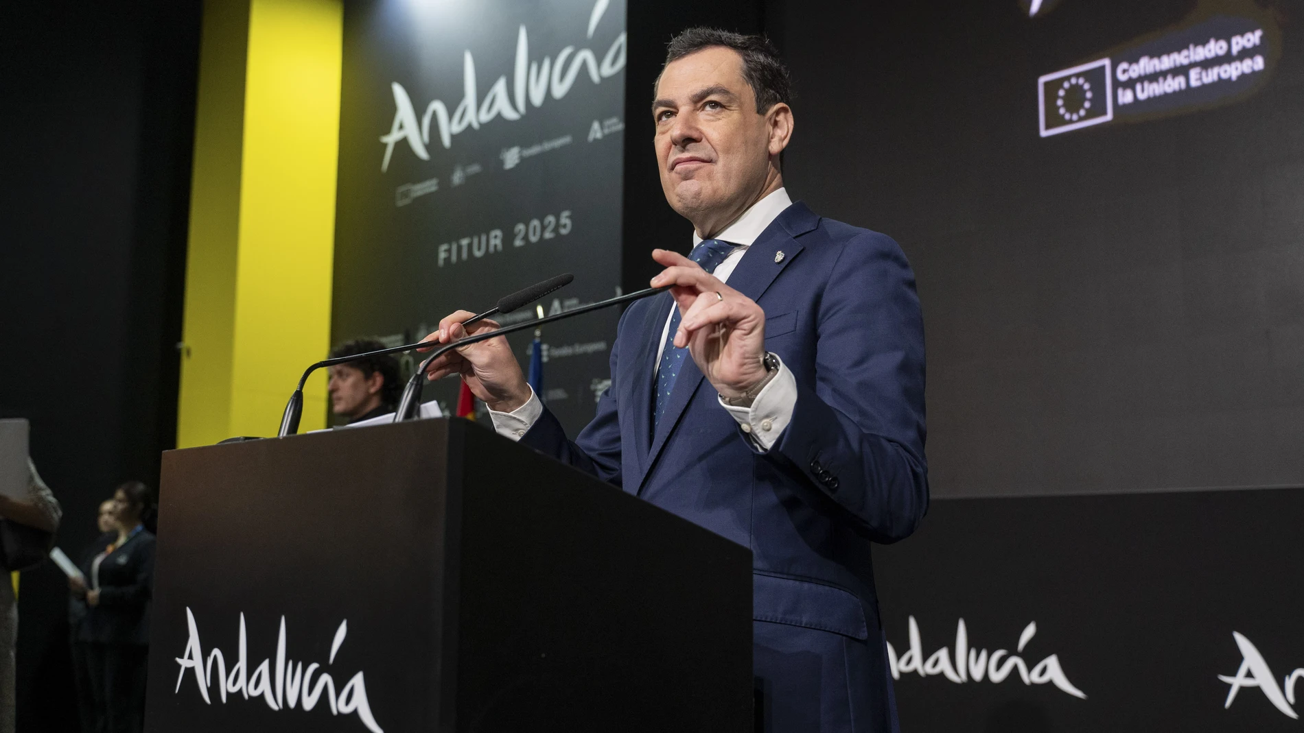 El presidente de la Junta de Andalucía, Juanma Moreno, en Fitur