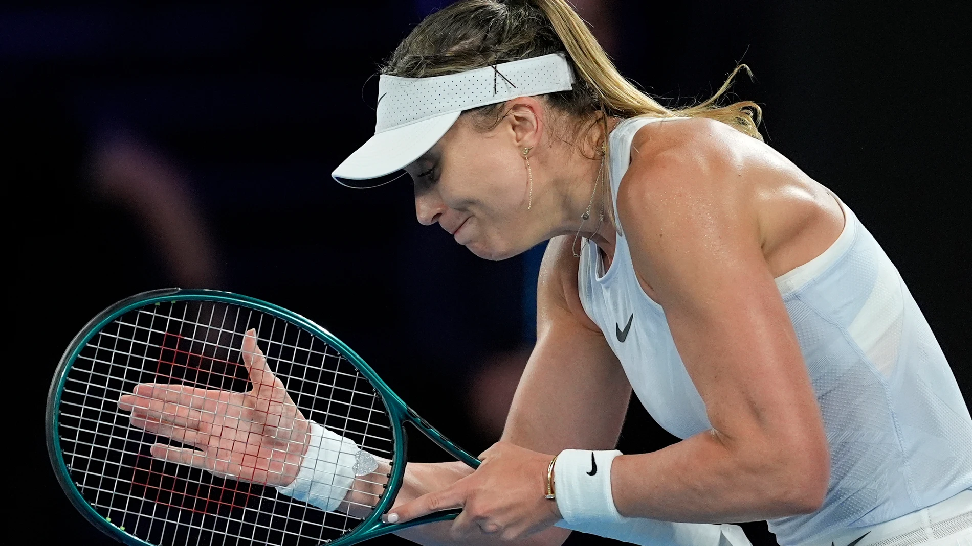 Badosa, durante su partido ante Sabalenka