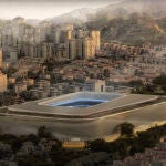 Recreación de cómo iba ser el estadio de La Rosaleda tras su remodelación