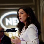La portavoz de Vox en el Congreso, Pepa Millán, protagoniza un desayuno informativo