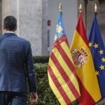 El presidente del Gobierno, Pedro Sánchez, tras una rueda de prensa posterior a una reunión con agentes sociales, en la Delegación del Gobierno en la Comunidad Valenciana, a 23 de enero de 2025, en Madrid (España).