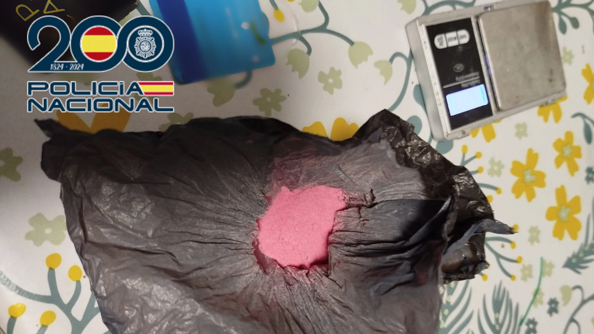 Imagen de la droga "tusi" intervenida en el registro policial