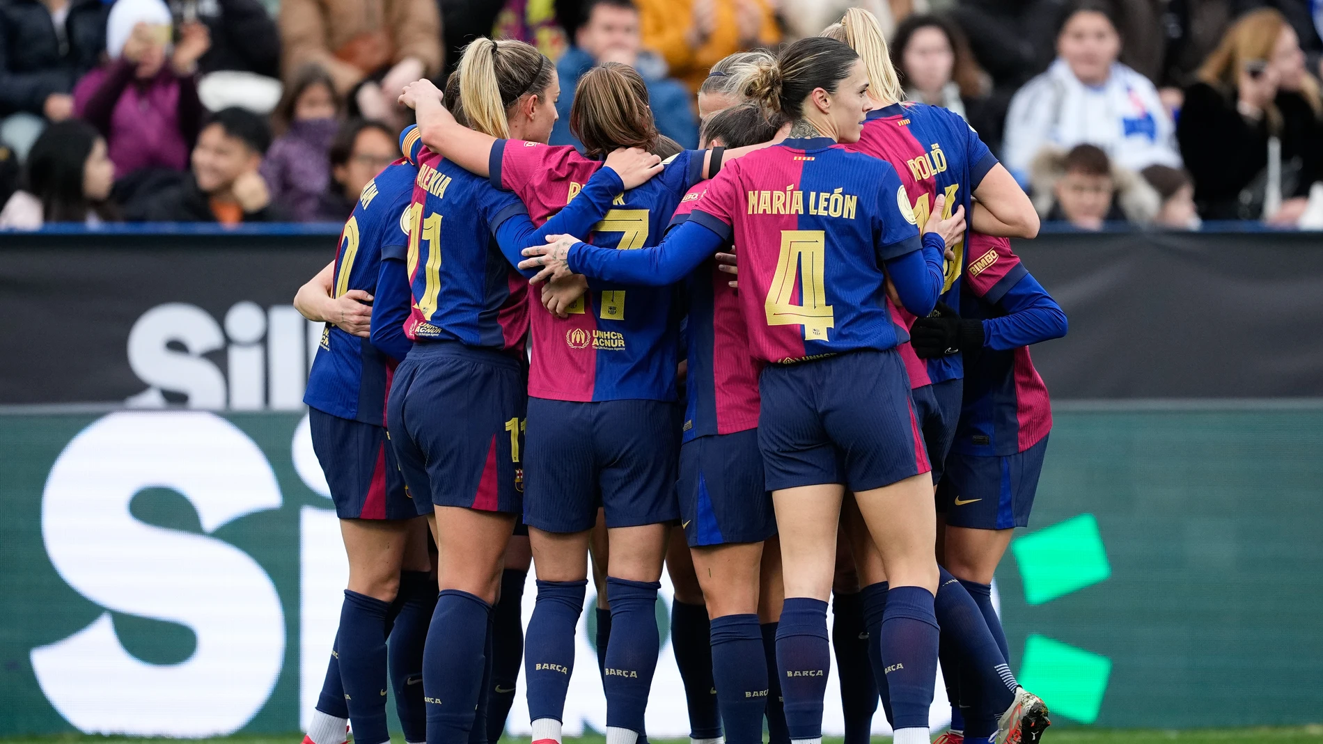 Caroline Graham Hansen of FC Barcelona celebrates a goal during the Spanish Women SuperCup, Supercopa de Espana Femenina, final match played between FC Barcelona and Real Madrid at Butarqe stadium on January 26, 2025, in Madrid, Spain. AFP7 26/01/2025 ONLY FOR USE IN SPAIN