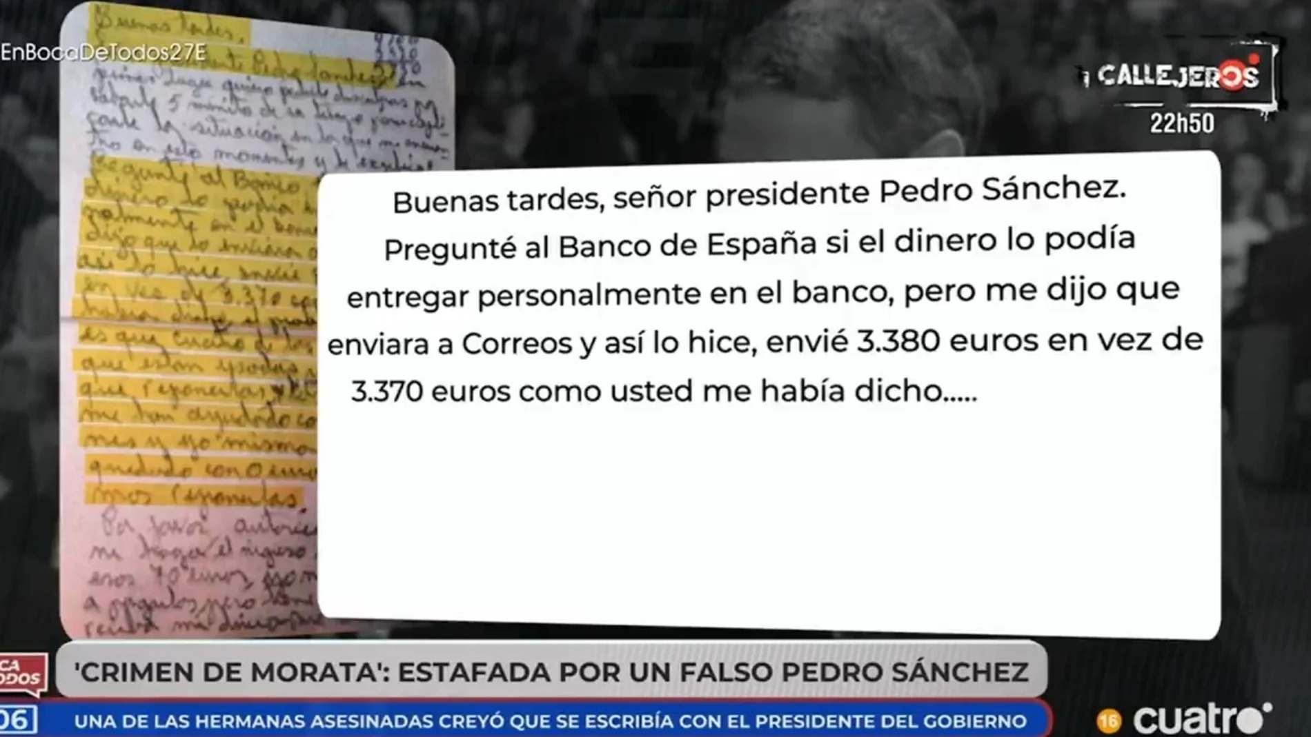 Asesinadas y estafadas dos hermanas de Morata por un "falso Pedro Sánchez"