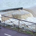 Crecida del río Bernesga a su paso por León