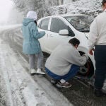 Nieve en las carreteras de Pedrafita