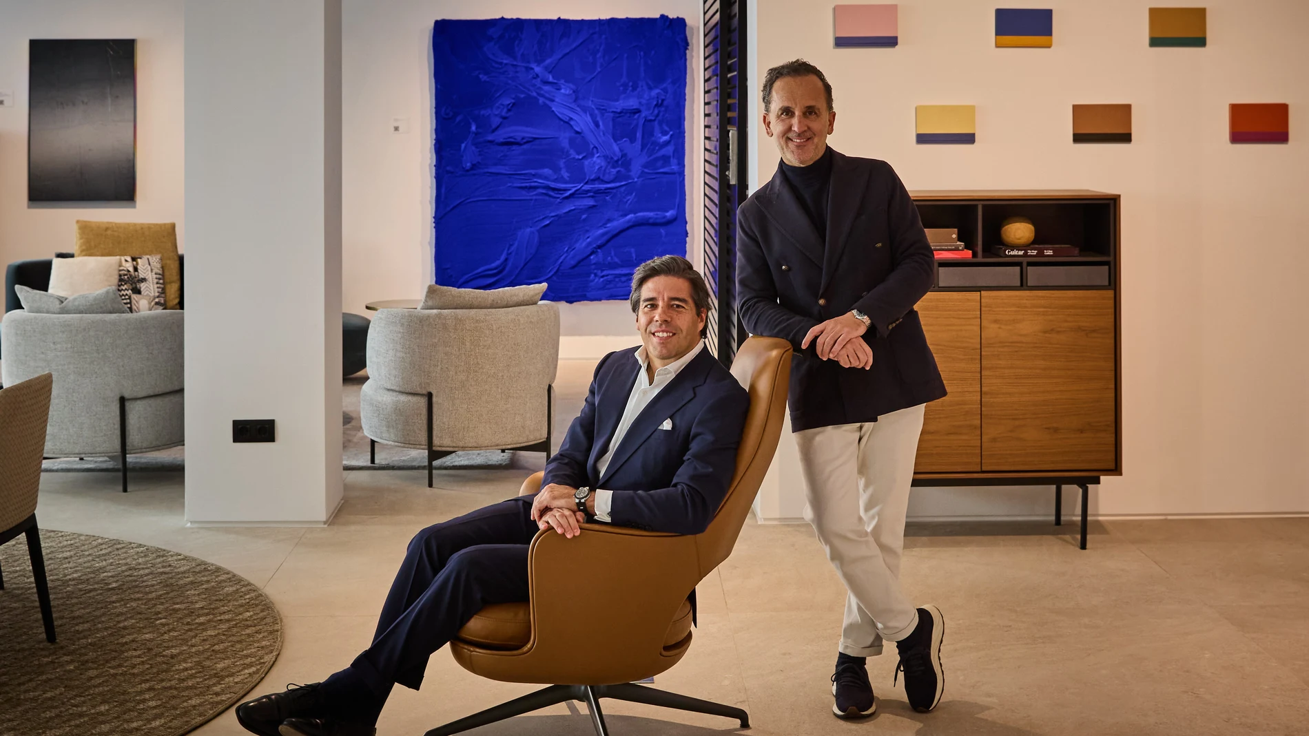 Nuevo Showroom Gunni & Trentino en Madrid. Entrevista con José Manuel Moreno, director general de Gunni & Trentino y el coleccionista de arte Juan Alfaro. © Alberto R. Roldán / Diario La Razón. 30 01 2025