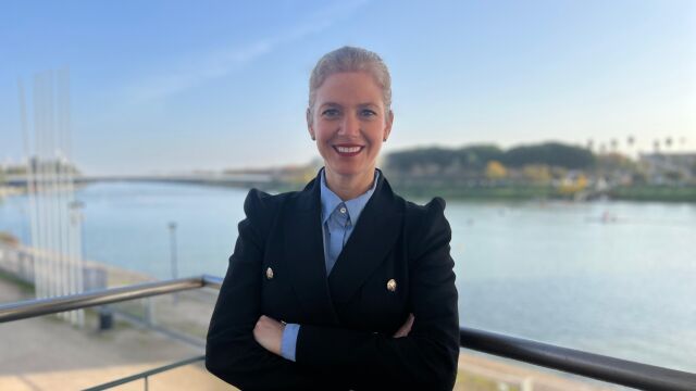 La nueva directora de la ESHS, Bárbara Sánchez-Ramade, en la sede de la institución 