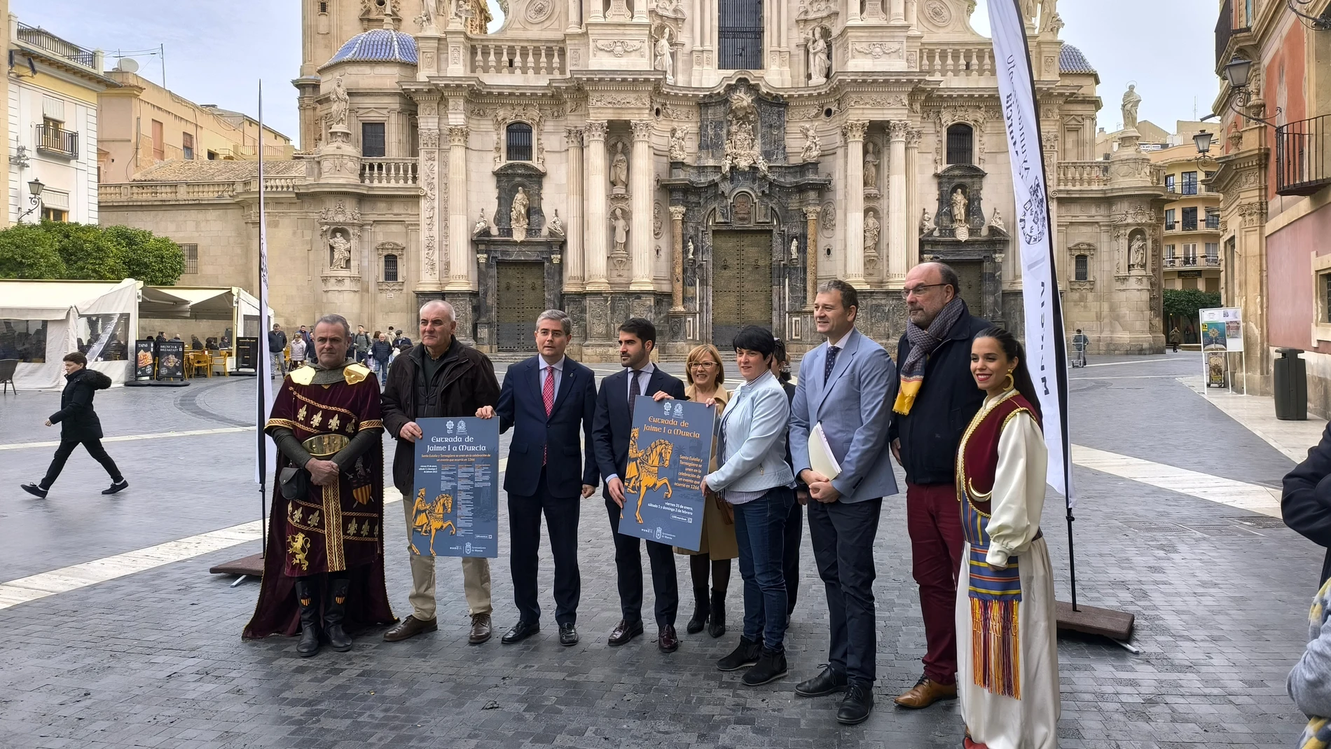 Imagen de la presentación de los actos que recrearán la entrada de Jaime I el Conquistador a Murcia