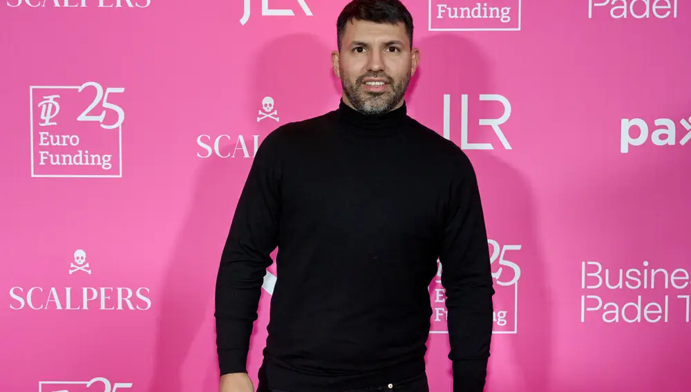 Kun Agüero, en la fiesta del Krü Padel, equipo del que es propietario