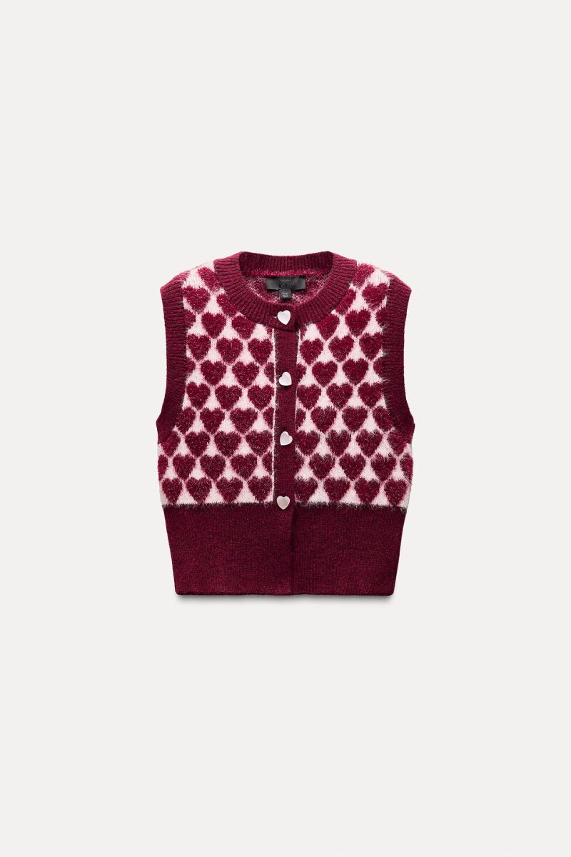 Top de estampado de corazones.