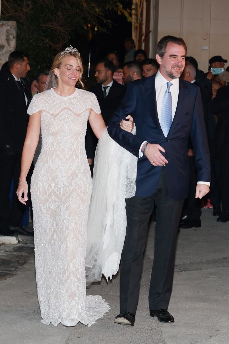 El vestido de novia de Chrysi Vardinogiannis en su boda con Nicolás de Grecia.