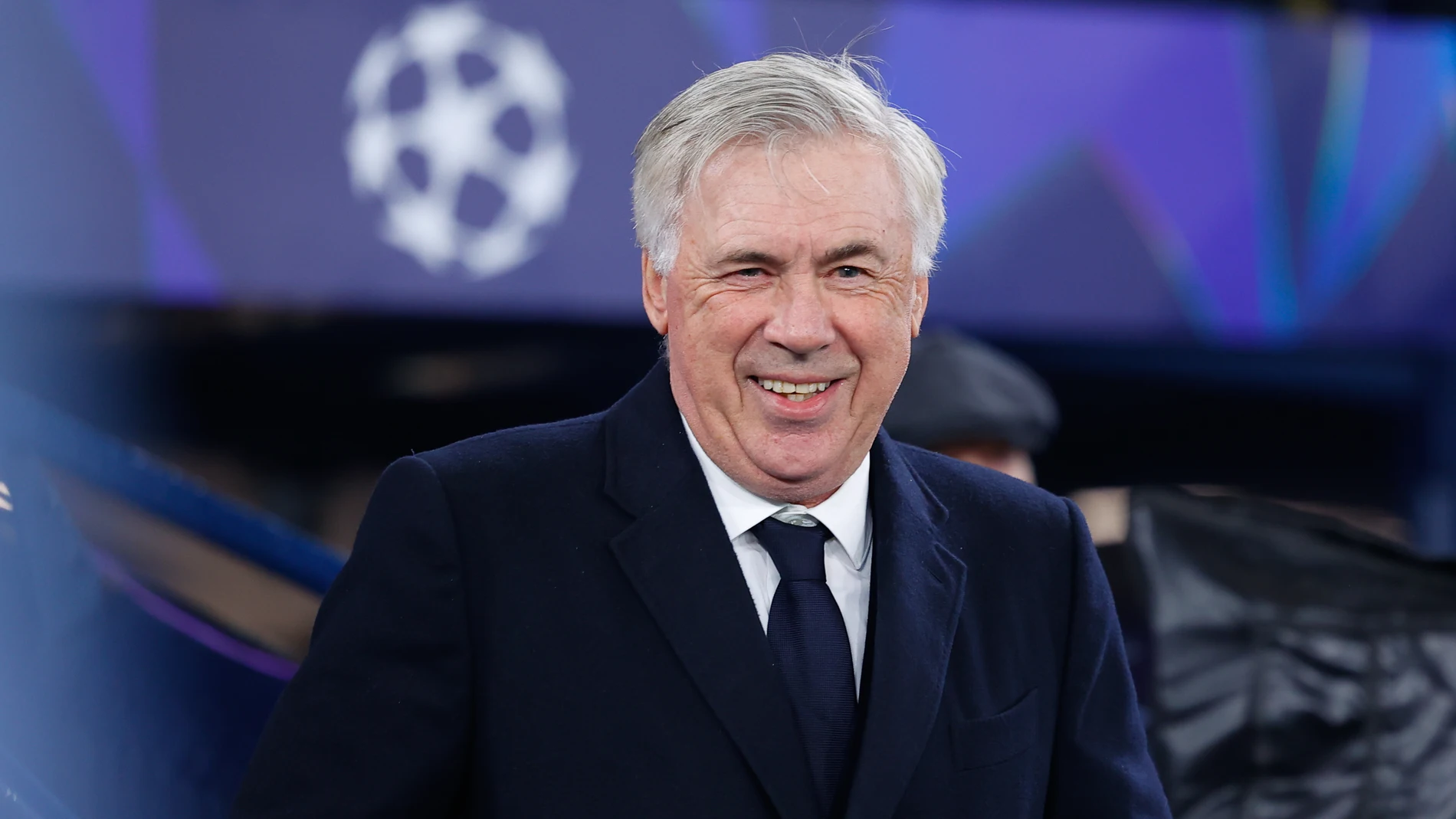 Carlo Ancelotti, head coach of Real Madrid, looks on during the UEFA Champions League 2024/25 League Knockout Play-off First Leg match between Manchester City and Real Madrid at Manchester City Stadium on February 11, 2025, in Manchester, England. AFP7 11/02/2025 ONLY FOR USE IN SPAIN