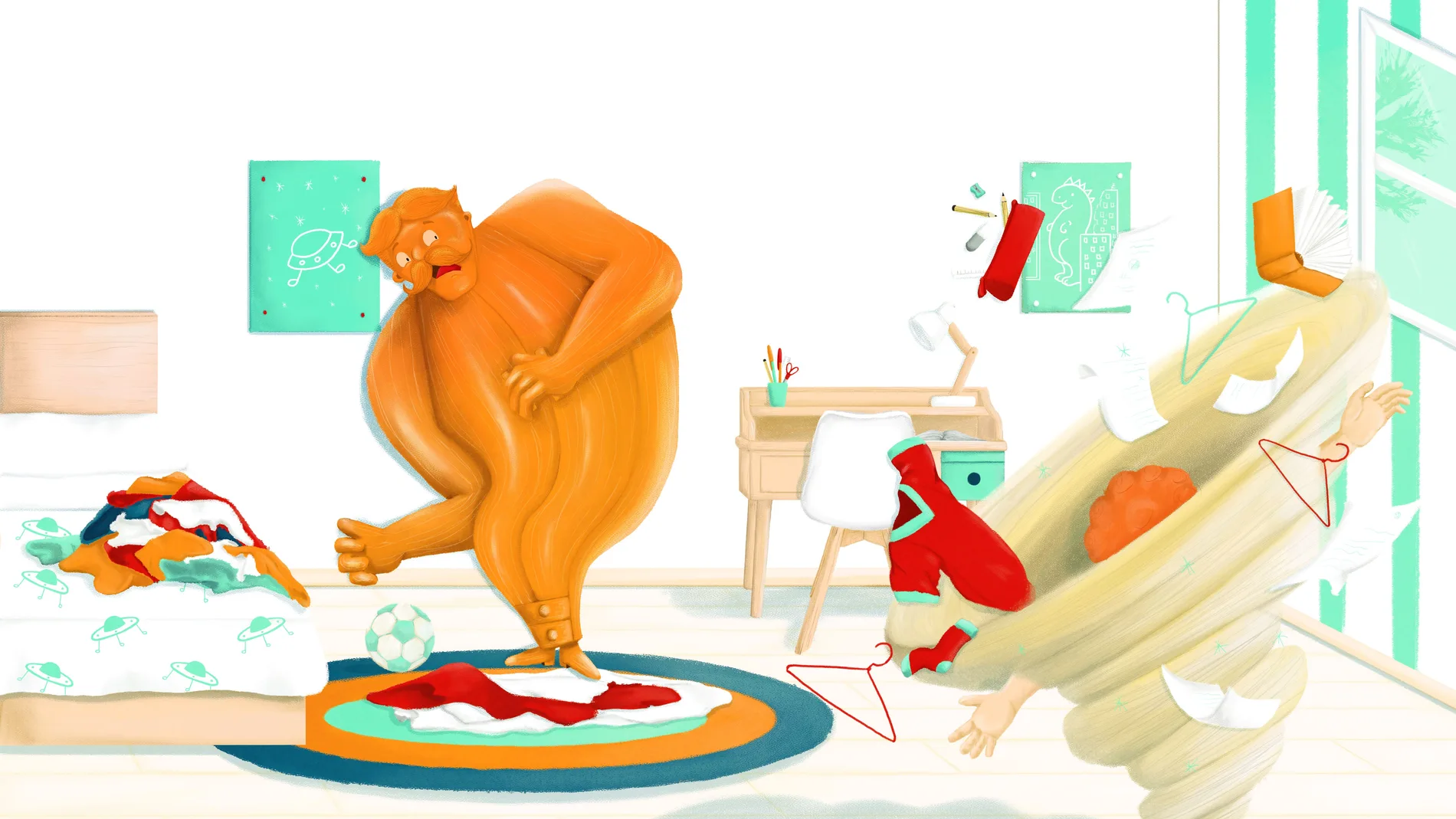 Una de las ilustraciones de Iván Harón para el libro de Nahir Gutiérrez