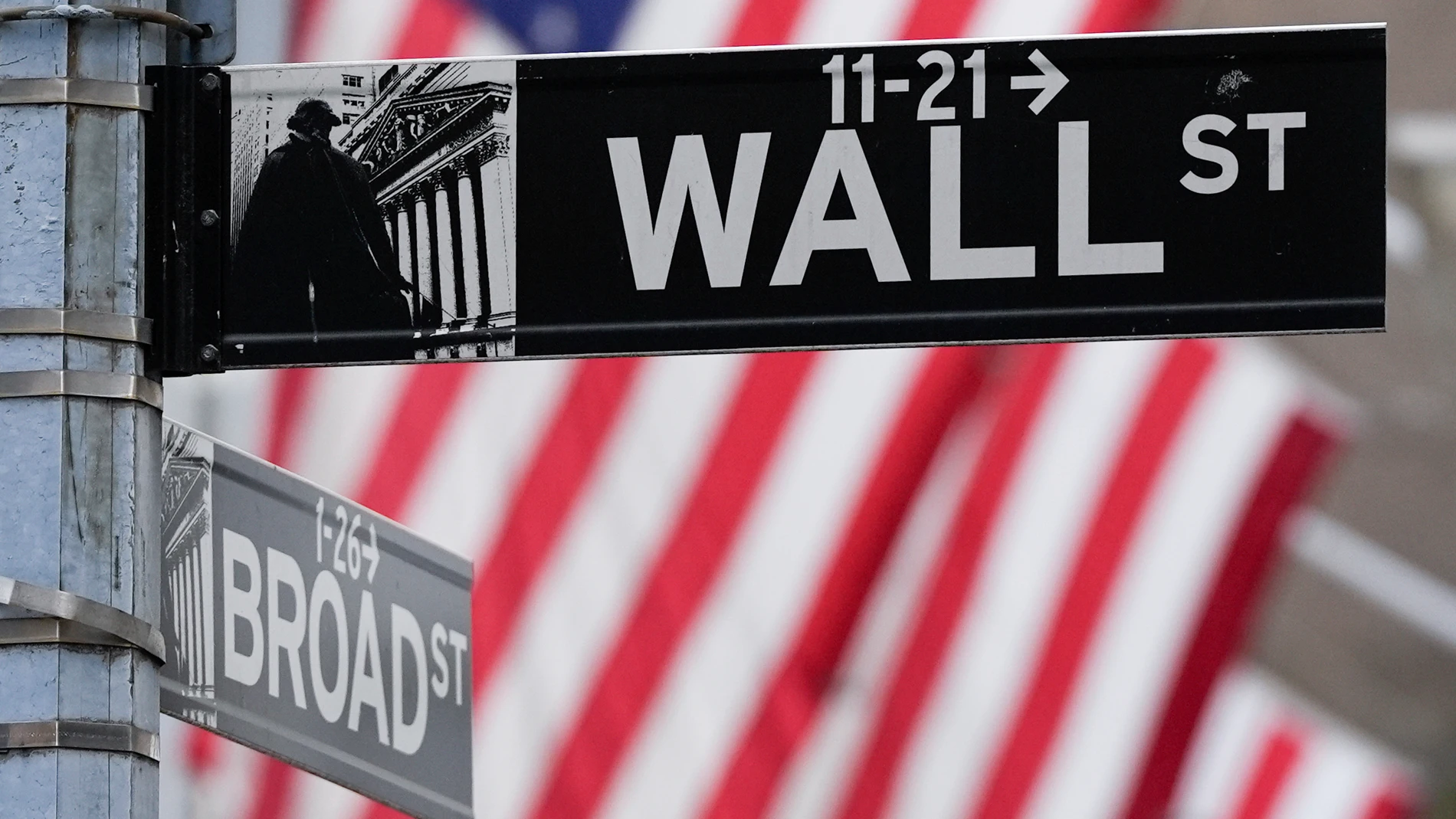 FILE - A sign outside the New York Stock Exchange marks the intersection of Wall and Broad Streets, Tuesday, Jan. 28, 2025, in New York. (AP Photo/Julia Demaree Nikhinson, File)