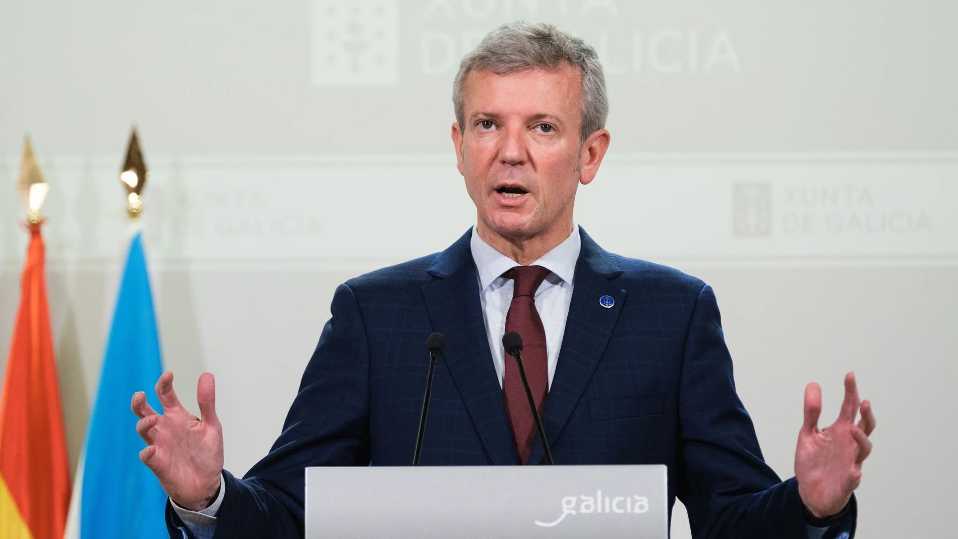 Rueda interviene tras el Consello de la Xunta. REMITIDA / HANDOUT por DAVID CABEZON @ XUNTA Fotografía remitida a medios de comunicación exclusivamente para ilustrar la noticia a la que hace referencia la imagen, y citando la procedencia de la imagen en la firma 24/02/2025