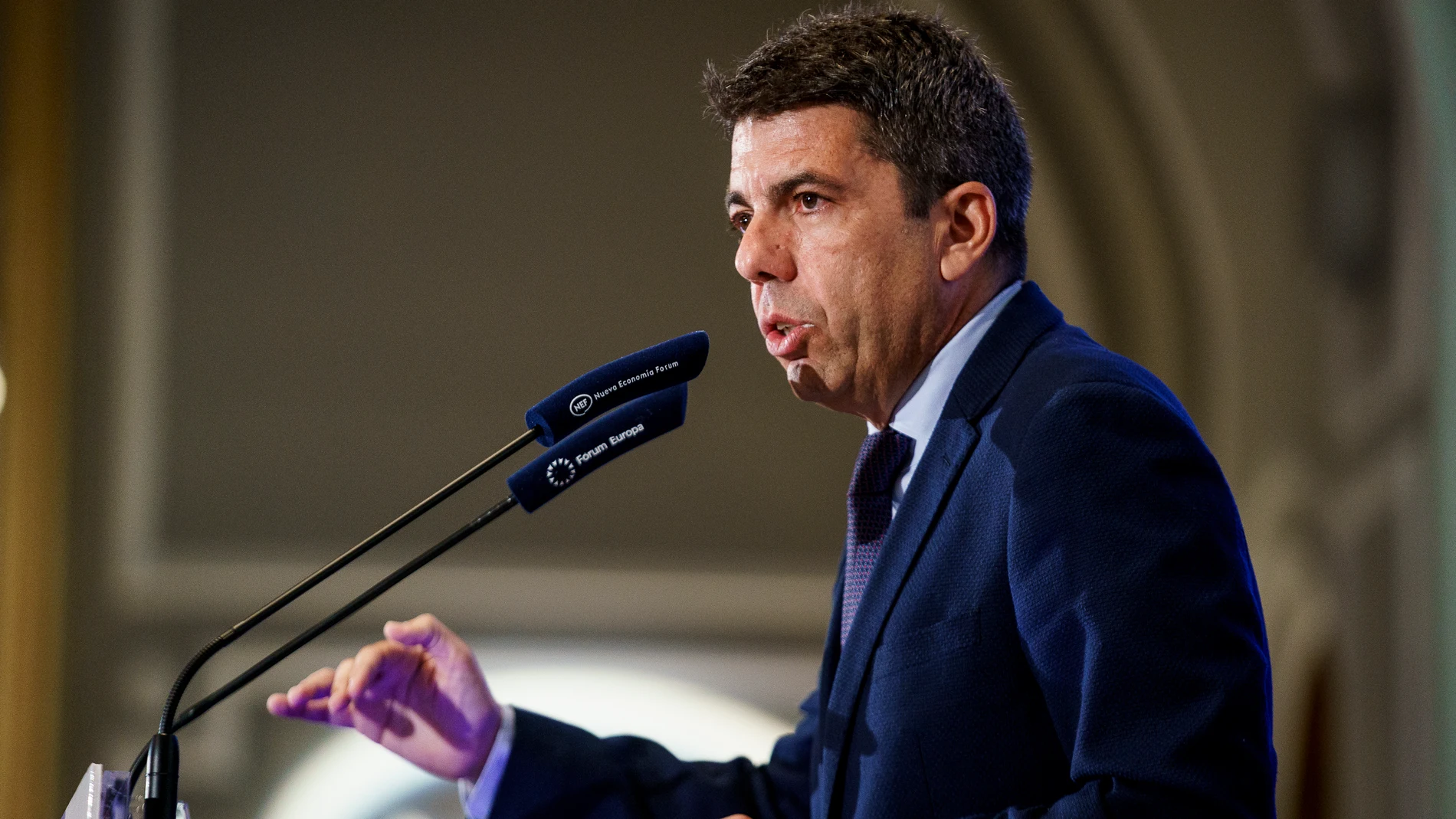 El president de la Generalitat Valenciana, Carlos Mazón, protagoniza un desayuno informativo de Fórum Europa, en el Hotel Mandarin Oriental Ritz, a 24 de febrero de 2025, en Madrid (España). 24 FEBRERO 2025 A. Pérez Meca / Europa Press 24/02/2025