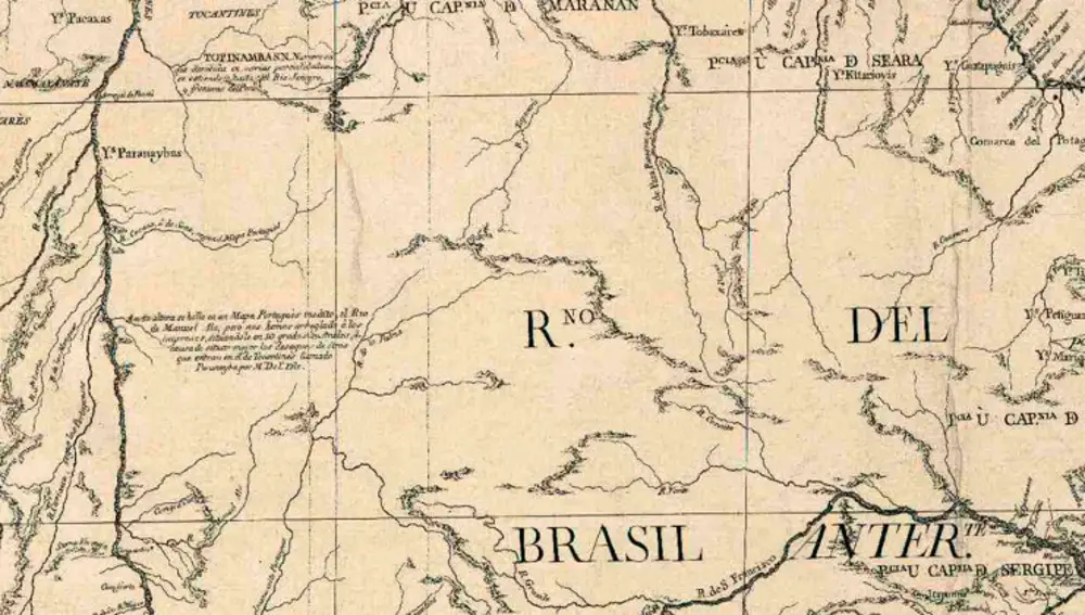 Mapa de América del Sur que Carlos lll prohibió