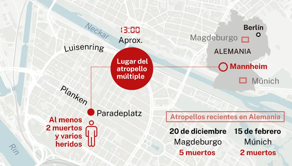 Atropello múltiple en Mannheim