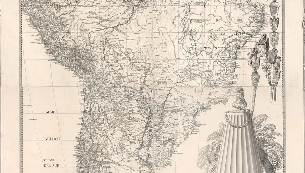 Mapa de América del Sur que Carlos lll prohibió