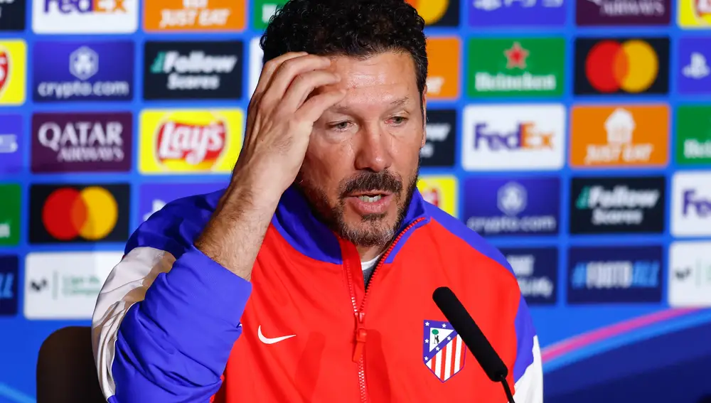 Diego Pablo Simeone Press Conference for Atletico de Madrid - UEFA Champions League