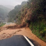 .- Las lluvias caídas en las últimas horas en la Serranía de Ronda en Málaga ha afectado al estado de varias carreteras