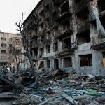 Aftermath of shelling in Dobropillya, eastern Ukraine