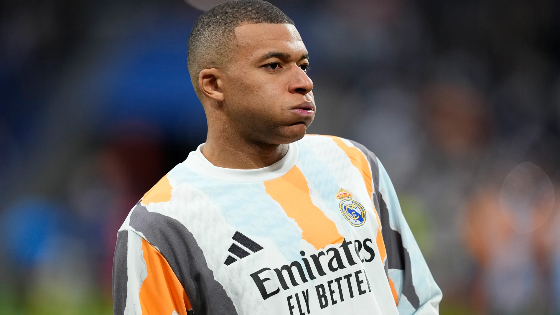 Kylian Mbappe of Real Madrid looks on during the Spanish League, LaLiga EA Sports, football match played between Real Madrid and Rayo Vallecano at Santiago Bernabeu stadium on March 09, 2025, in Madrid, Spain. AFP7 09/03/2025 ONLY FOR USE IN SPAIN