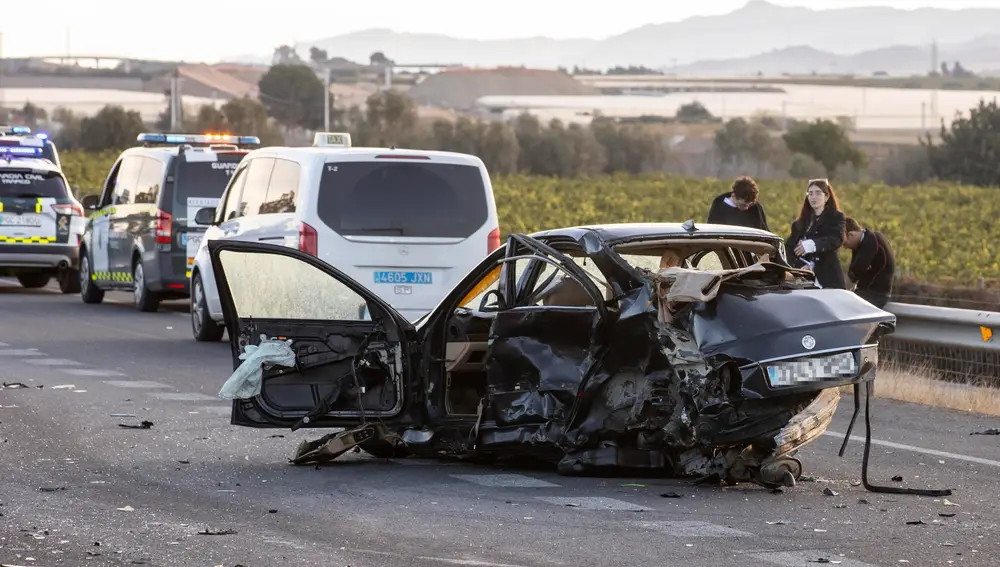 Un conductor fallecido en accidente con 4 coches implicados en la A-30 en Alhama de Murcia