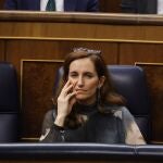 La ministra de Sanidad, Mónica García, durante una sesión de control al Gobierno en el Congreso de los Diputados