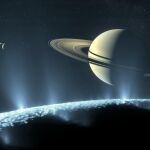 Amanecer en Saturno visto desde una de sus lunas.