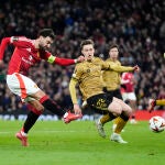 Bruno Fernandes marca su tercer gol en el partido entre el United y la Real Sociedad