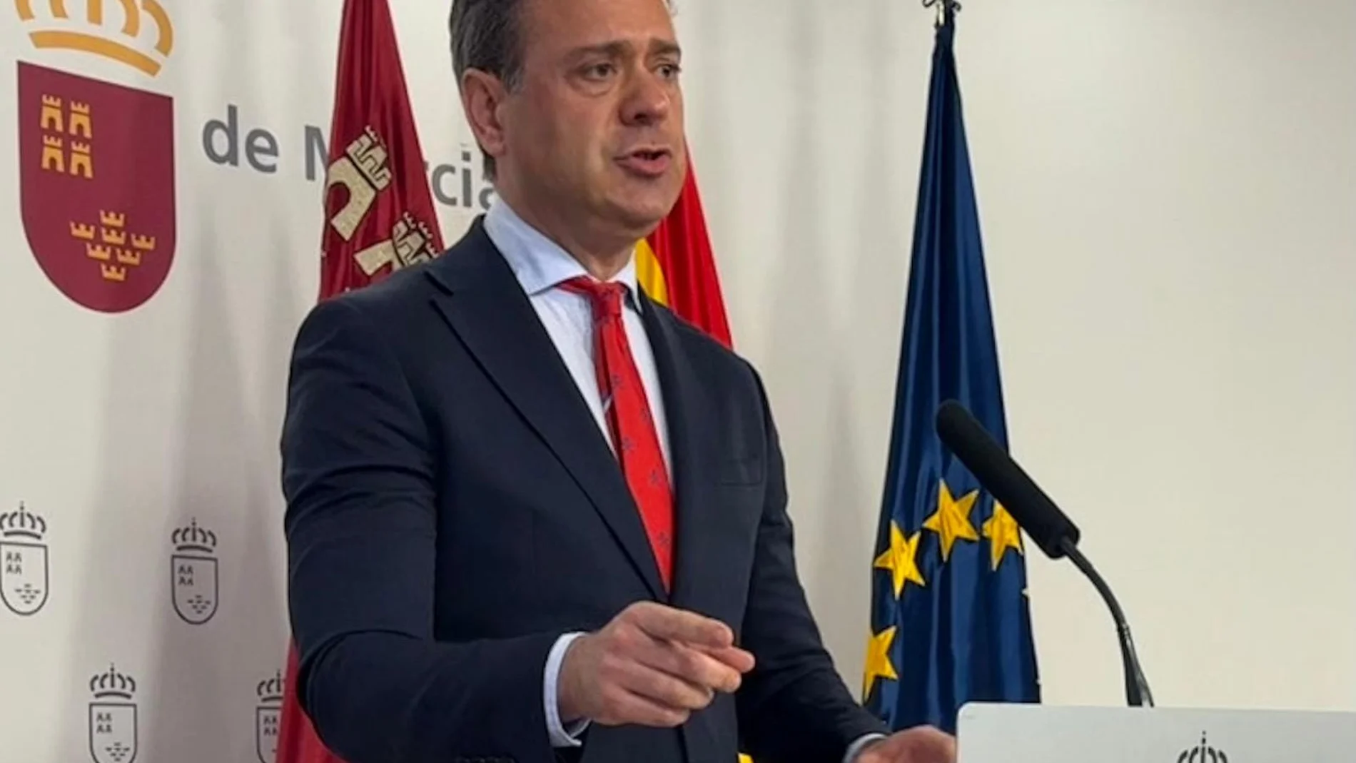 El portavoz del Ejecutivo murciano, Marcos Ortuño, tras la reunión del Consejo de Gobierno