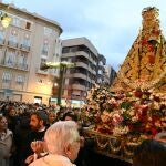 El presidente de la Región de Murcia, Fernando López Miras, asiste a la recepción oficial a la patrona de Murcia, Nuestra Señora de la Fuensanta, en la iglesia del Carmen