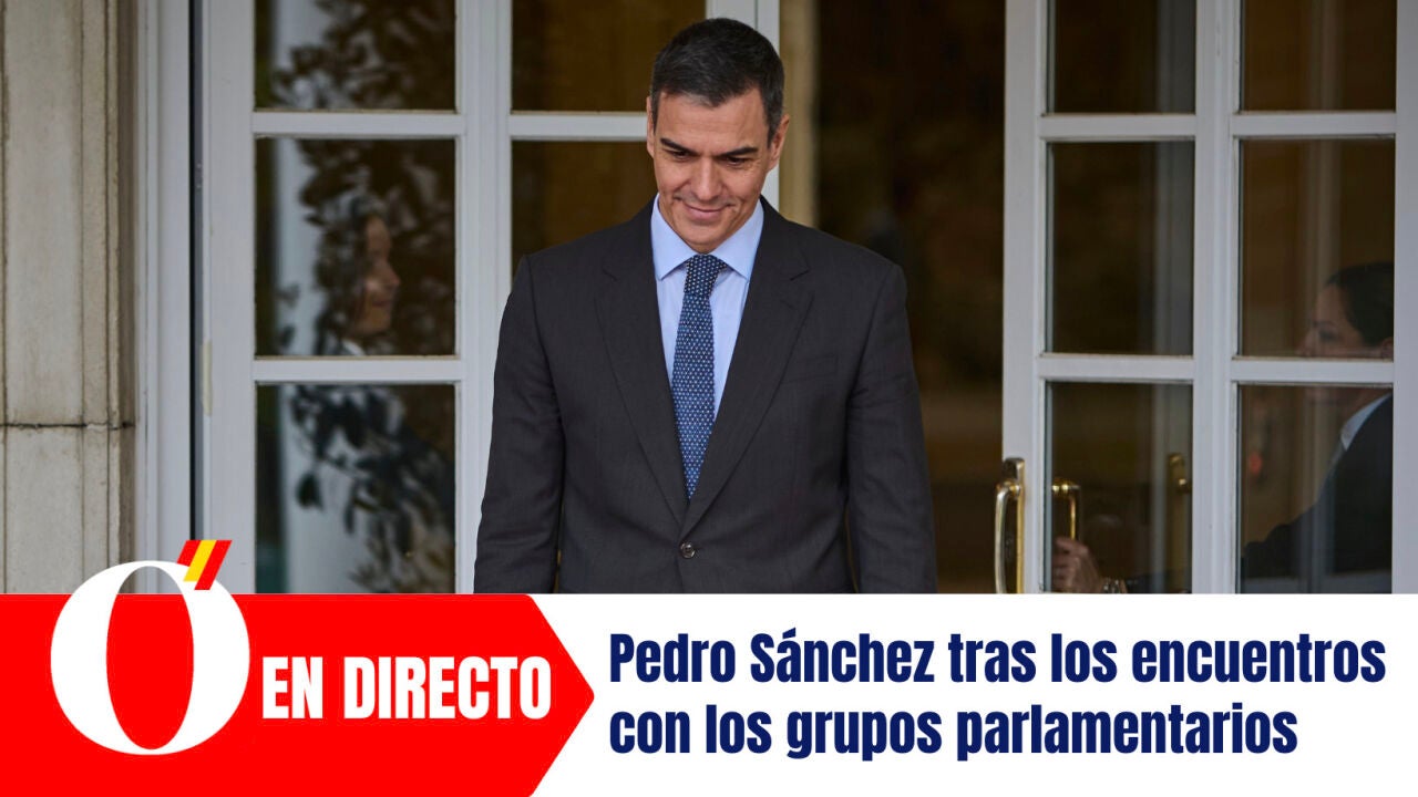 Rueda de prensa de Pedro Sánchez tras los encuentros con los grupos ...