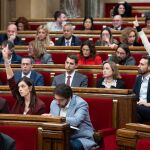 Votaciones durante una sesión en el pleno del Parlament, a 19 de diciembre de 2024.