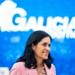 La secretaria del PPdeG, Paula Prado, hoy, en rueda de prensa. 