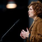 La secretaria general de ERC, Elisenda Alamany, en la clausura del 30 Congreso del partido en Martorell (Barcelona).