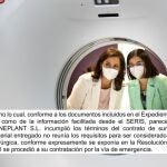 La exministra de Sanidad, Carolina Darias, a la derecha, y la expresidenta socialista del Gobierno de La Rioja, Concha Andreu, durante una visita, en 2022, al Hospital Universitario San Pedro de Logroño