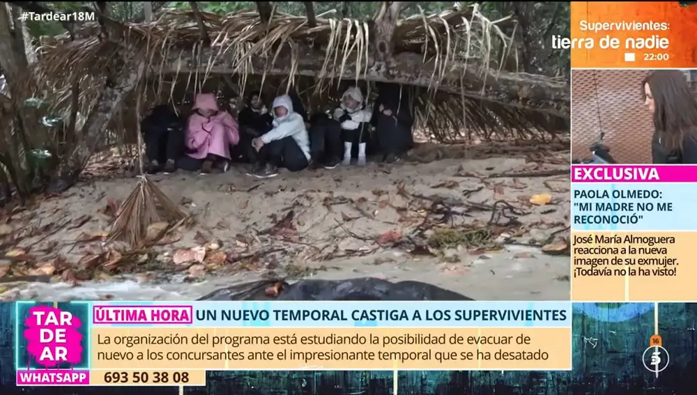 Nuevas imágenes del temporal que afecta a 'Supervivientes 2025'