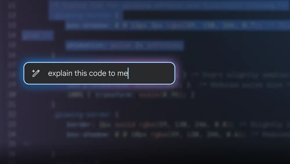 Gemini puede explicarte el código generado en la función Canvas