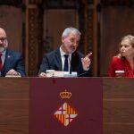 (I-D) El Presidente De La Red De Ciudades Cervantinas, José Manuel Lucía Megías; El Alcalde De Barcelona, Jaume Collboni, Y La Catedrática De Literatura Española Y Escritora, Carme Riera