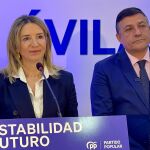 La portavoz del PP en el Senado, Alicia García, valora la Ley de Vivienda, junto al presidente del PP y de la DIputación de Ávila, Carlos García