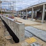 Obra en construcción en la estación de Lugo. 